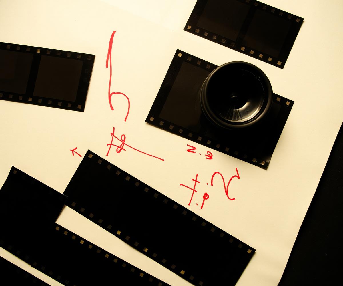 Contact Sheet No. 3 — analog print by Aylin Demir. Kodak Tri-X, marked and re-marked over three sessions.